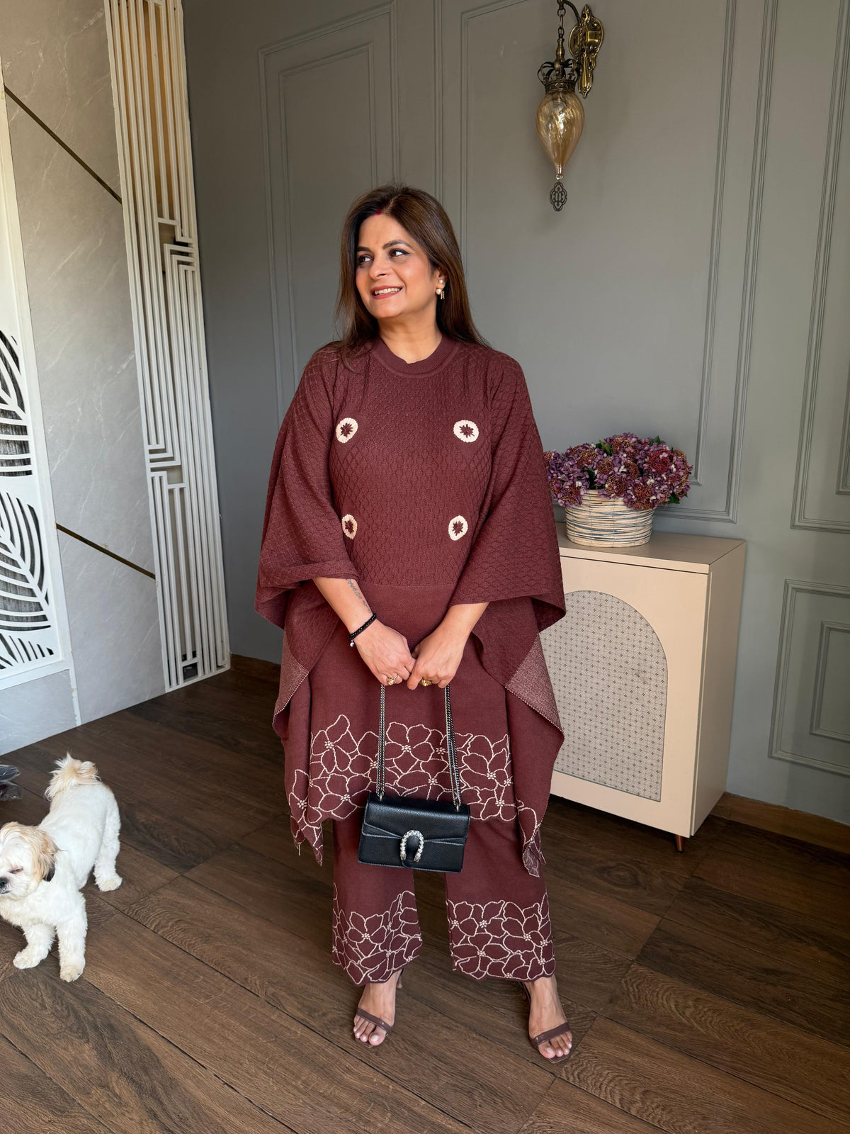 (Anamika) Exclusive woollen knitted kaftan sets