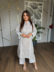 Linen cotton embroider co-ord set (Bubble)