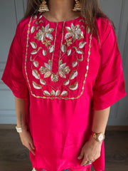 Crepe embroided kaftan set (Sprite)
