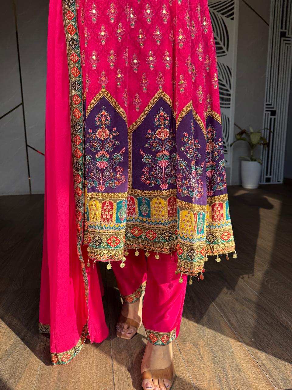 Anarkali crepe suit