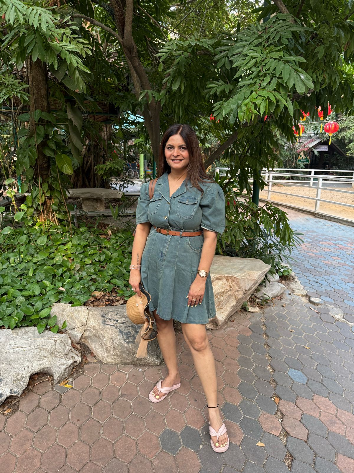 FLAMINGO DENIM DRESS
