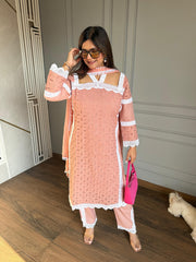 Beautiful pure cotton halter neck cotton shifli suit with cotton lining on shirt (Amyra)