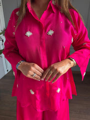 2 Piece hand embroided co-ord set (Kiwi)