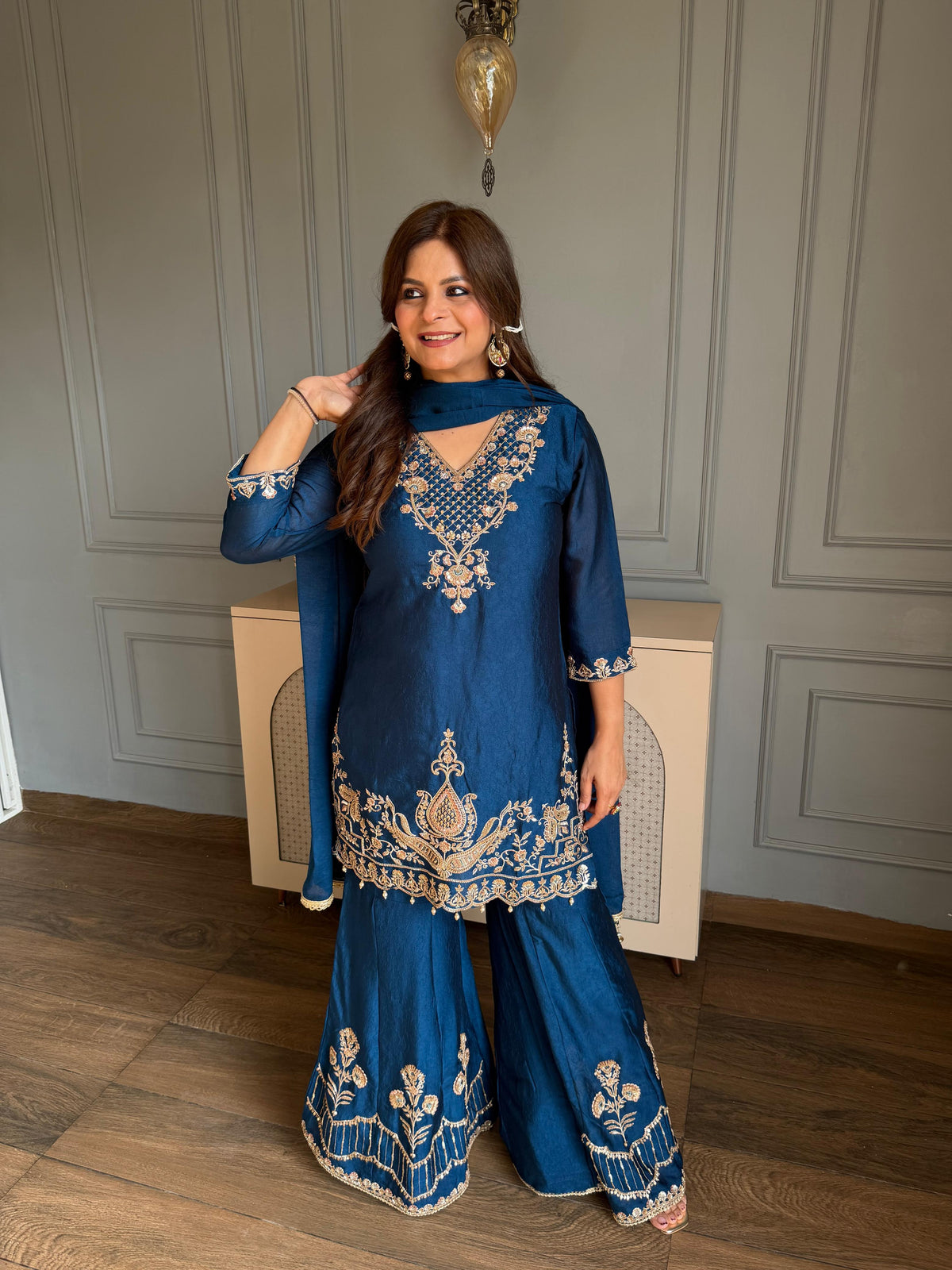Beautiful hand embroidered suit for festive season (Shayra)