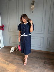 Denim 2 piece skirt dress (Monday)