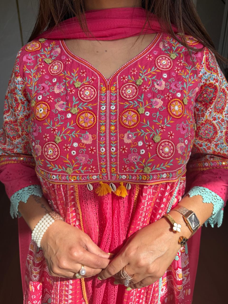 PREMIUM SHORT A LINE FLARRED SUIT (PINK)