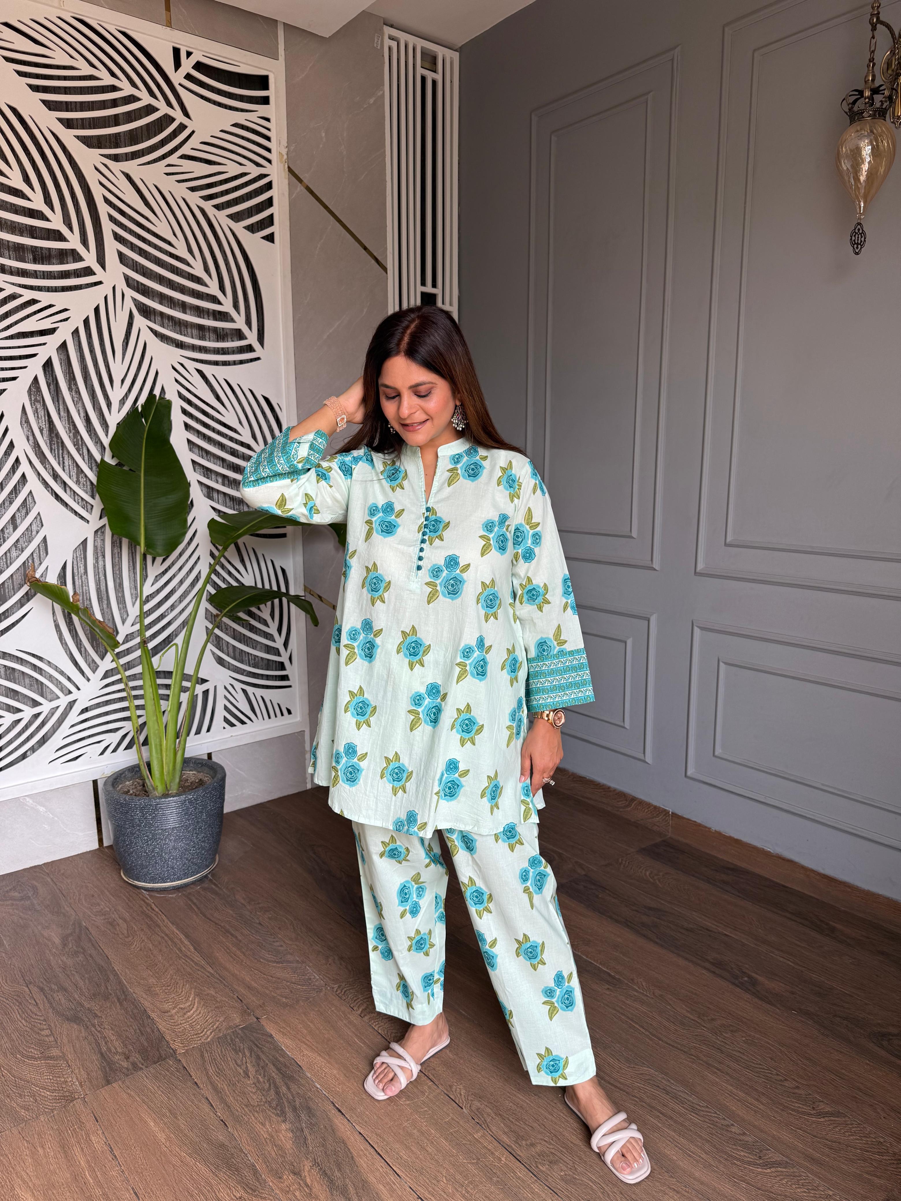 Cotton summer cool co-ords (Flower)