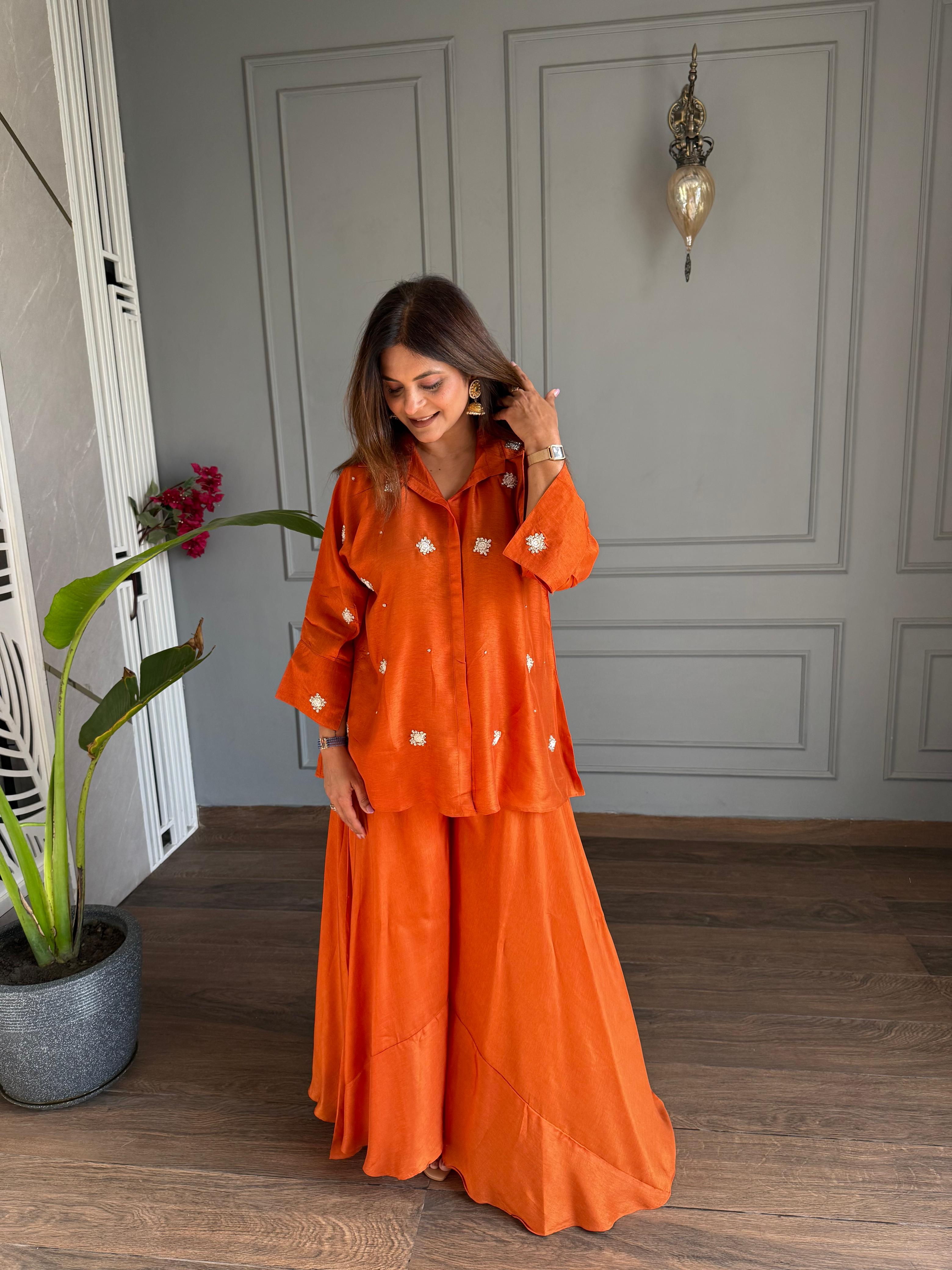 2 Piece hand embroided co-ord set (Kiwi)