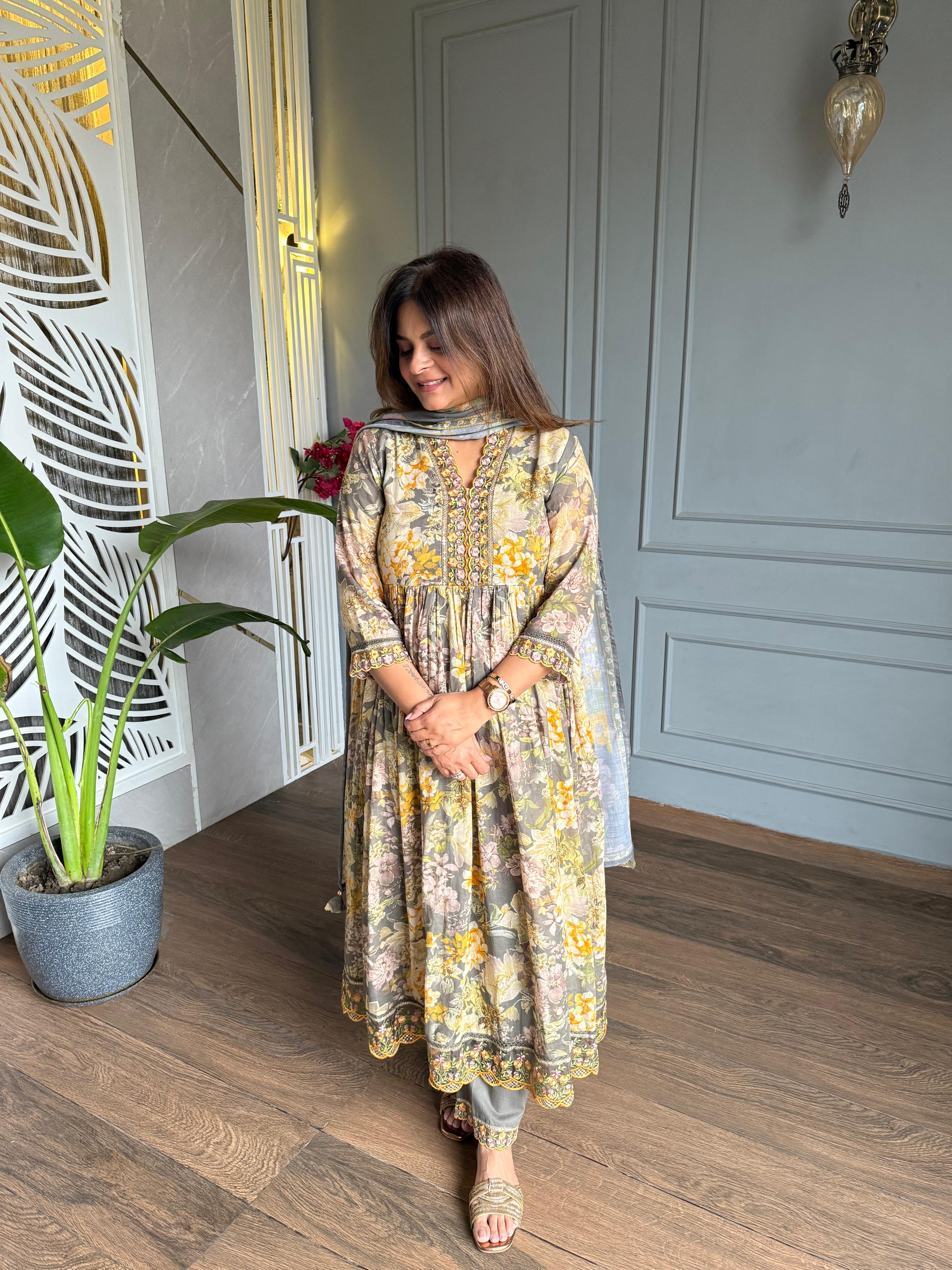 Cotton anarkali embroided suits (Delhi)