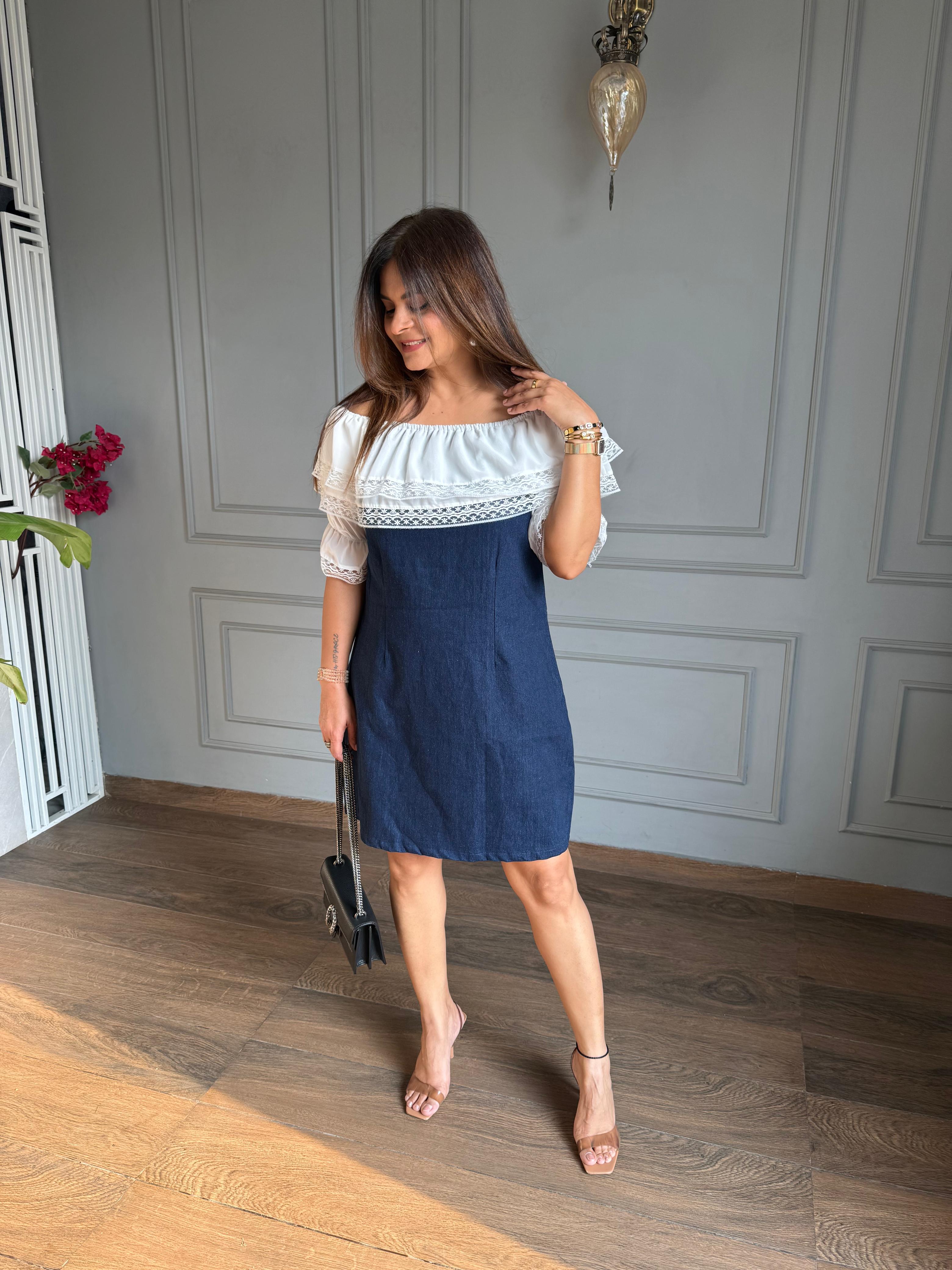 INSTANTFUNK★Denim Off-Shoulder★おしゃれ 夏ファッション JSH2053105-NEWBLUE-
