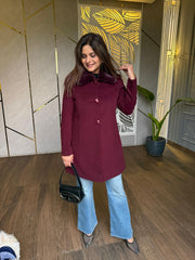 Mid length tweed furr collared coats (Safal)