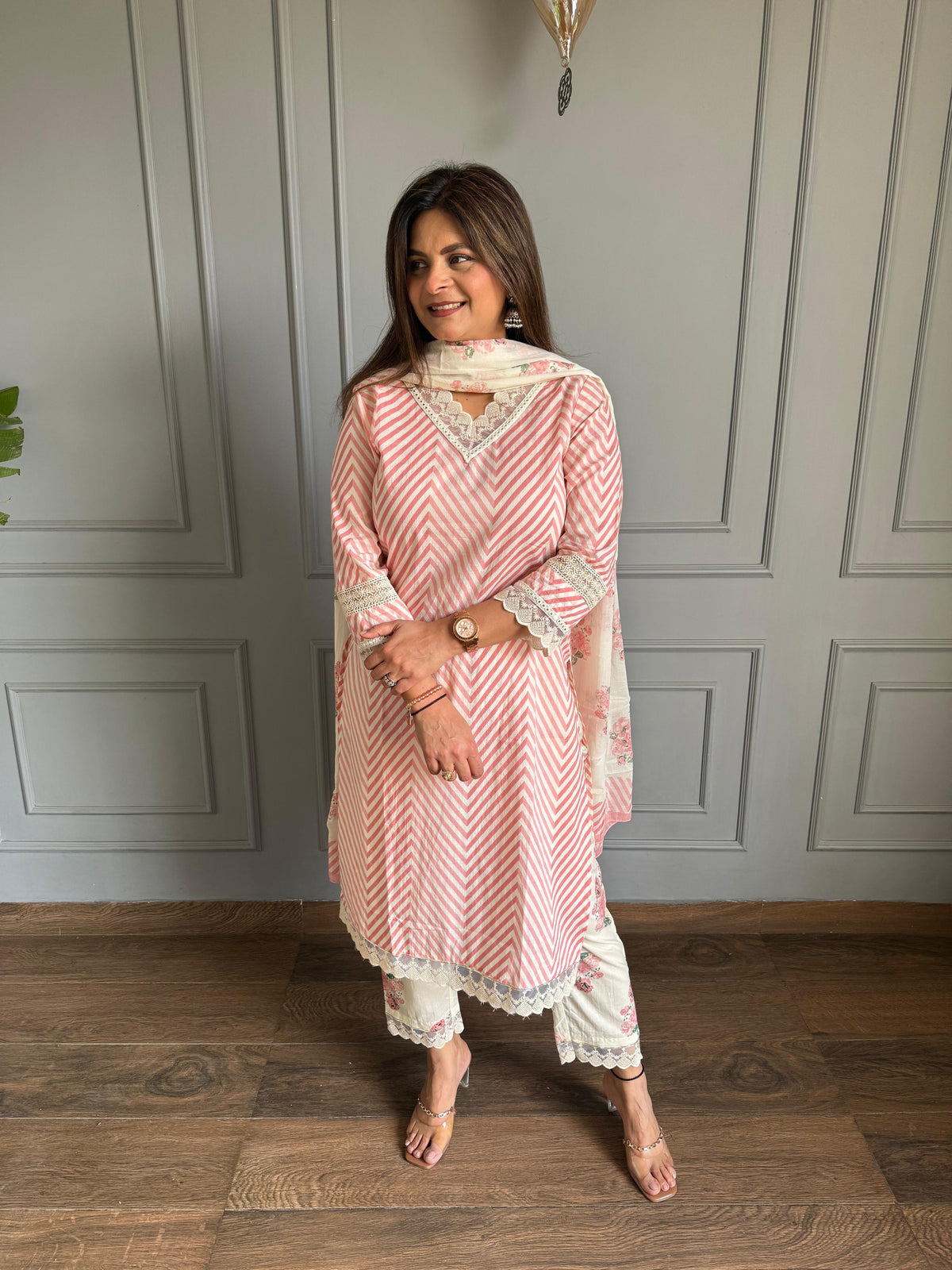 Summer pure cotton laced co-ord set (Anyma)