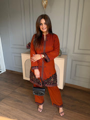 Super gorgeous woollen embroidered 2 piece set in new colours (Sanchi)