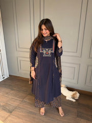 Pure cotton ajrakh print suit with cotton dupatta (Mohini)