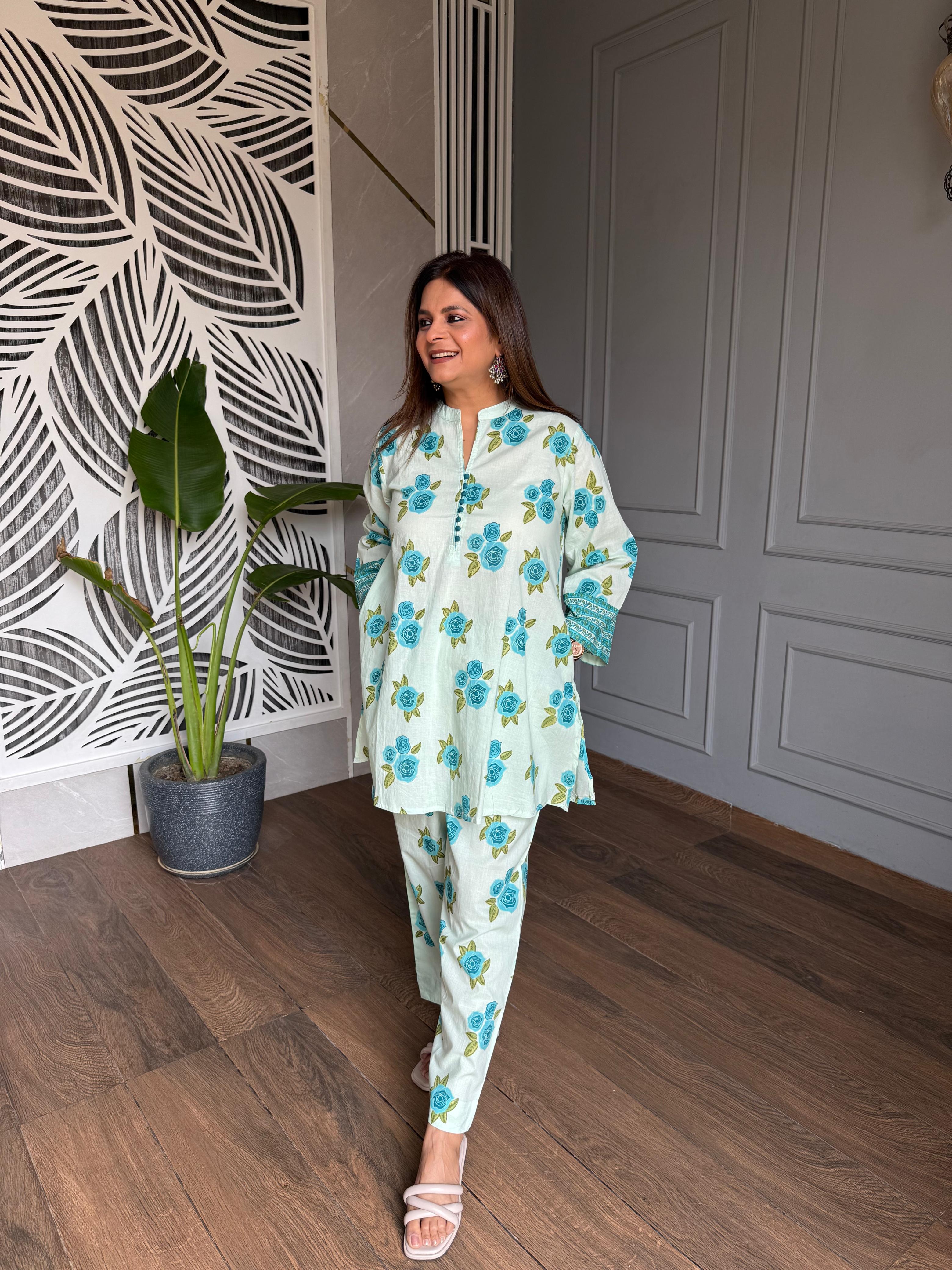Cotton summer cool co-ords (Flower)