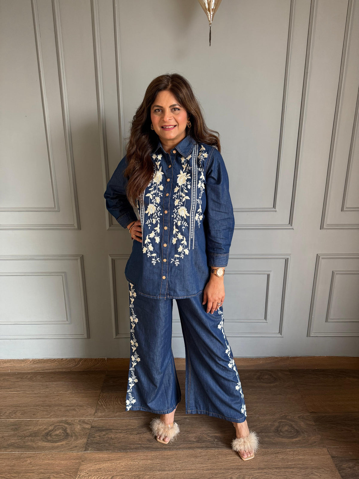Beautiful embroidered denim co-ords (Dazling)