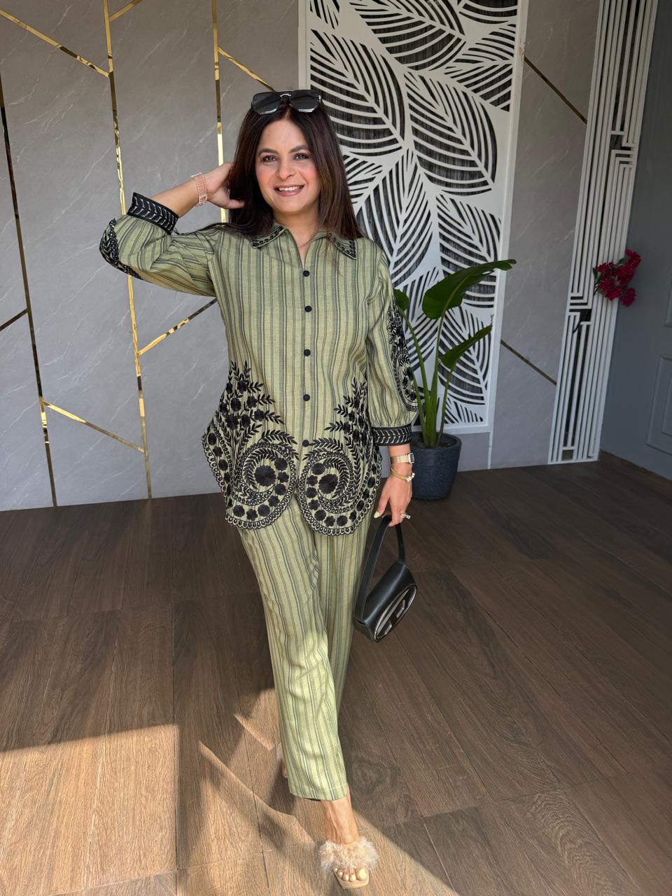 Embroided linen co-ords (Maya)
