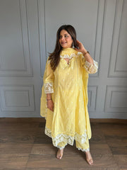 Pure mul cotton embroidered suit with cotton lining (Arya)