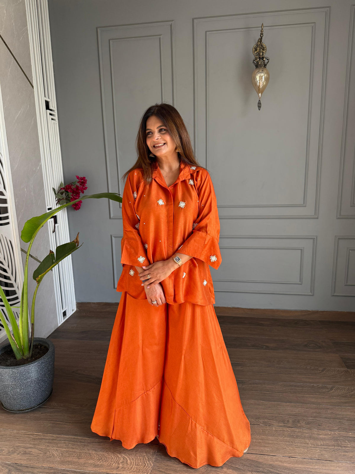 2 Piece hand embroided co-ord set (Kiwi)