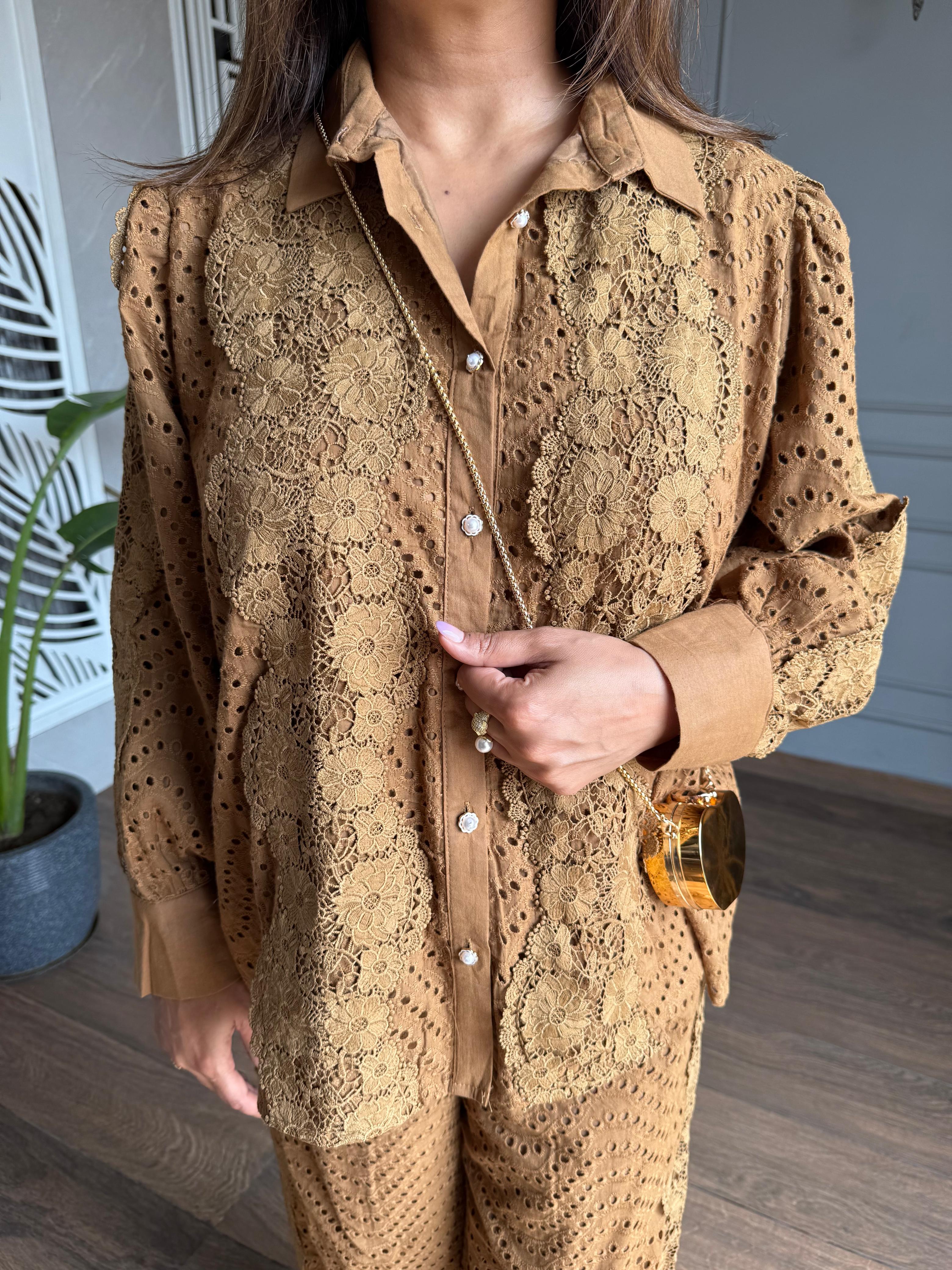 Pure cotton schiffli co-ord set (Korea)