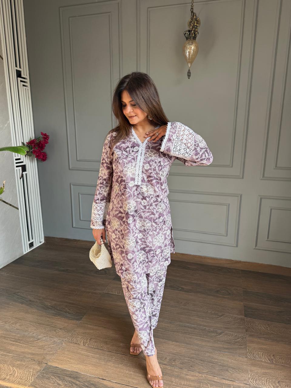 Pakistani style soft cotton co-ords (butter)