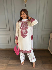 Super cool and buttery farshi salwaar embroidered suit (Shilpi)