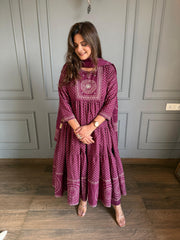 Pure cotton full flarred anarkali suit (Setarah)