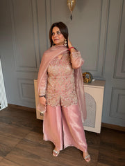 Beautiful hand embroidered suit with pants and dupatta (Keya)