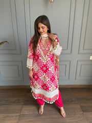 Pure cotton shiffli suit with cotton lining on shirt (Inara)