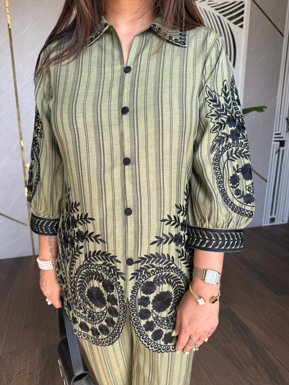 Embroided linen co-ords (Maya)