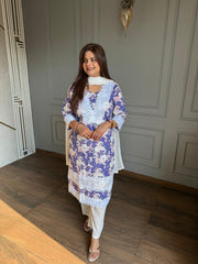Affordable cotton lace work suit (Lisa)