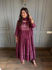 Pure cotton full flarred anarkali suit (Setarah)