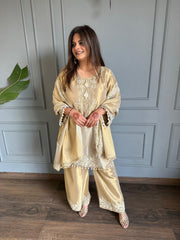 Pure tissue suit with complete handwork with tissue dupatta (Aanya)