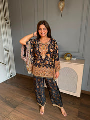 Beautiful digital print crepe kaftaan co-rd set (Nazia)