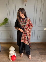 Full jaal kashmiri embroided shawl suit (Sargun)