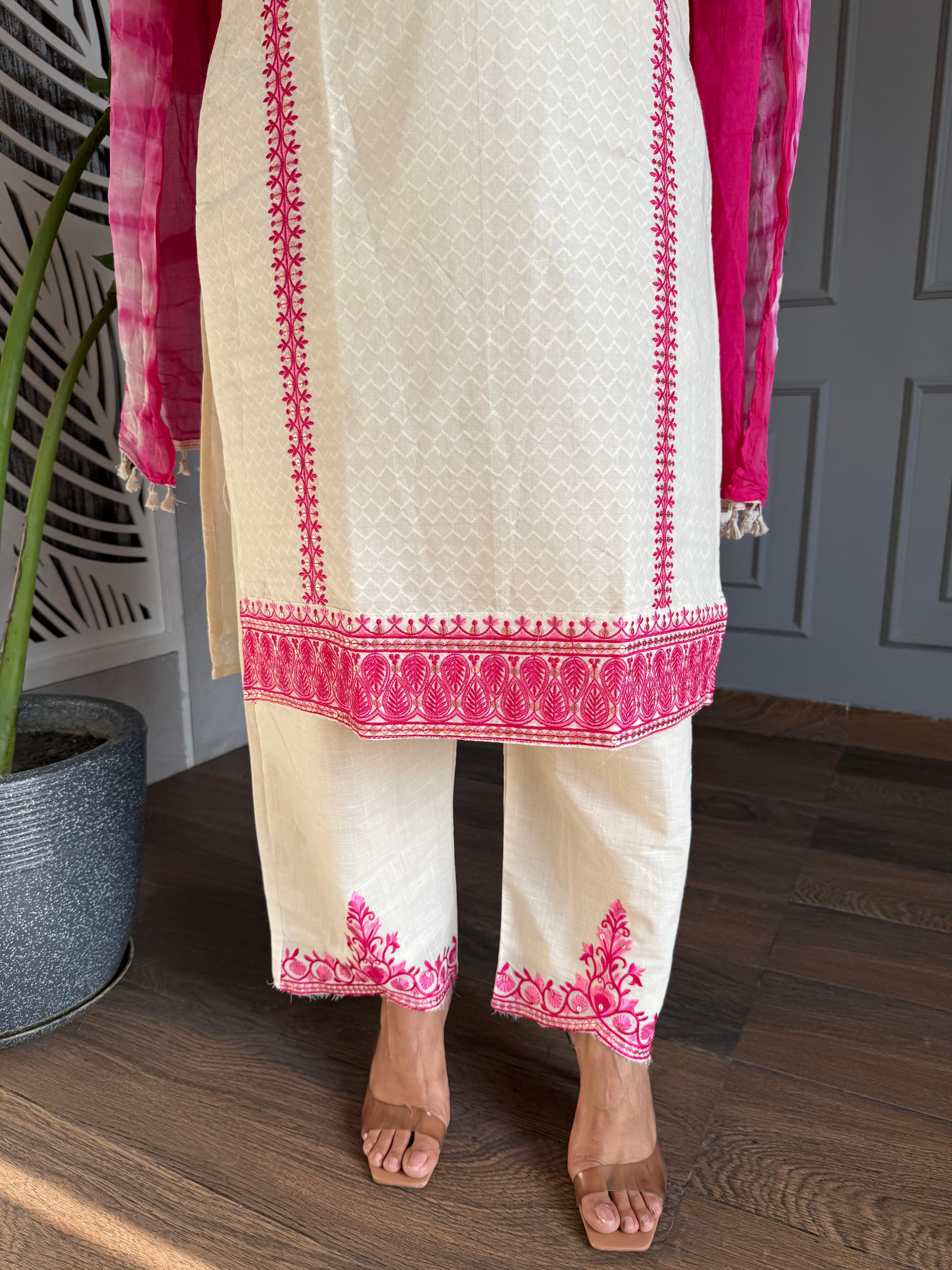 COTTON EMBROIDED SUITS (MANGO)