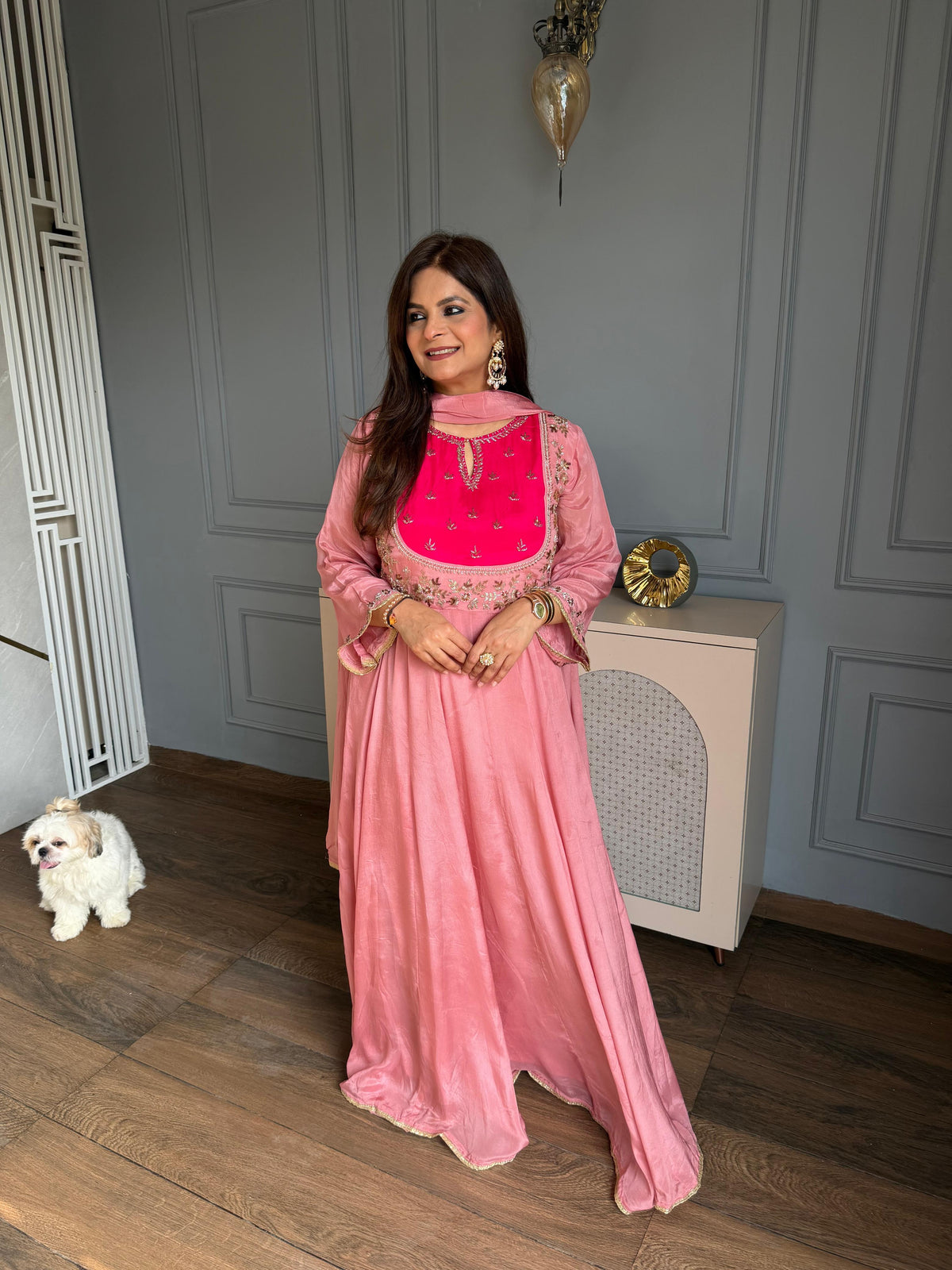 Beautiful 2 piece hand work anarkali suit with dupatta (Khubsurat)