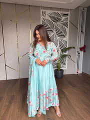 FLORAL SOFT ORGANZA ANARKALI SUIT