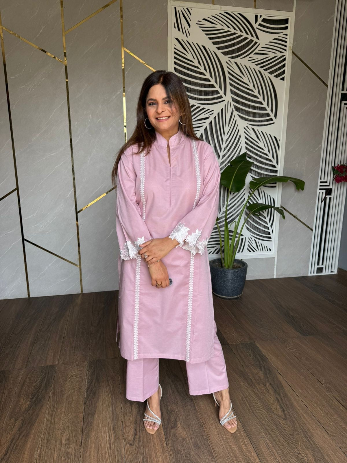 Linen cotton embroider co-ord set (Bubble)