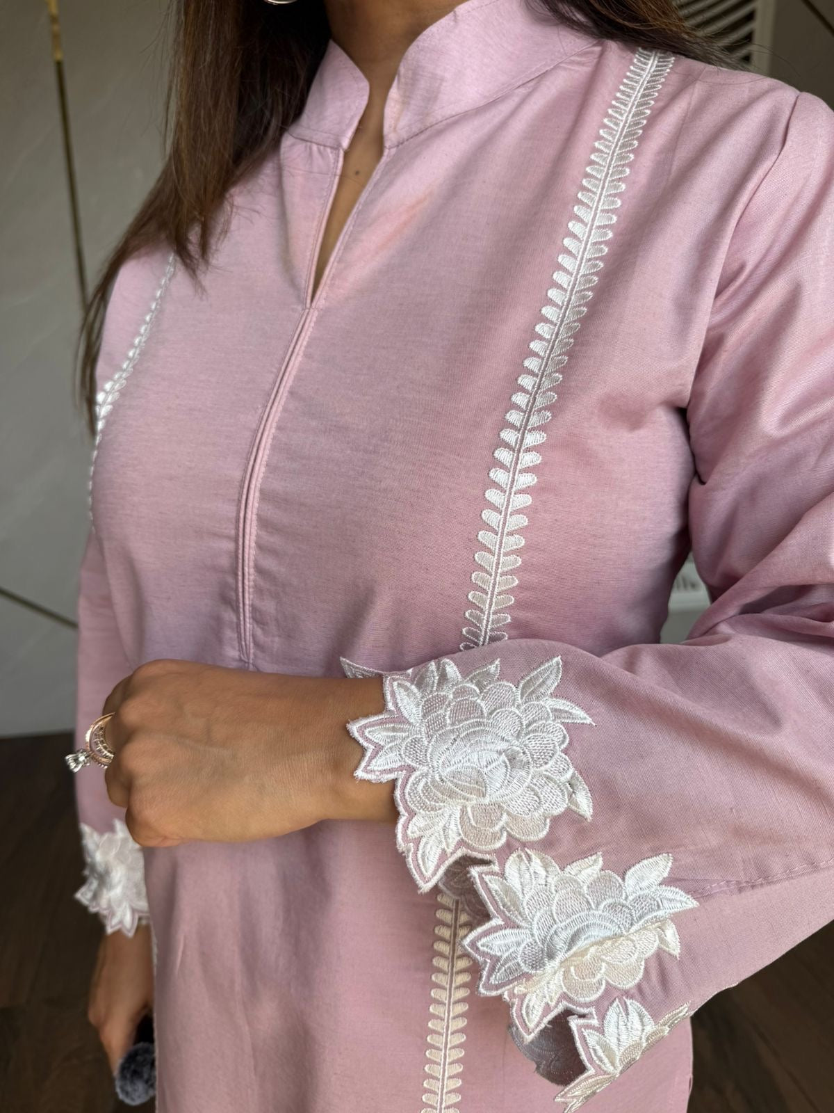 Linen cotton embroider co-ord set (Bubble)