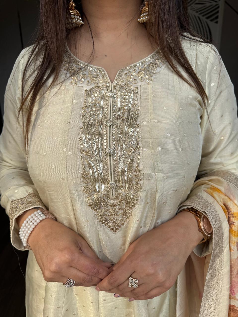Kalidar anarkali organza suit