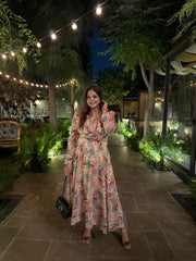 Cotton floral printed summer dress (Orchid)