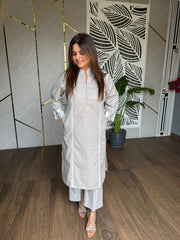 Linen cotton embroider co-ord set (Bubble)