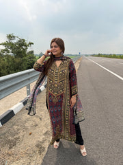Pure crepe long Pheran style suit (Roop)