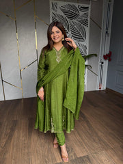 Pure silk anarkali suit