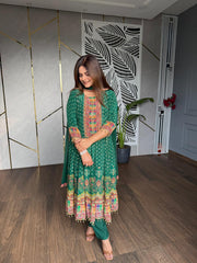 Pure crepe anarkali suit