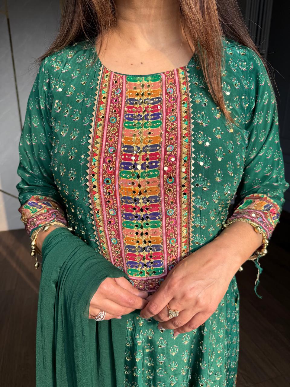 Pure crepe anarkali suit