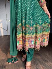 Pure crepe anarkali suit