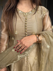 FLARRED ANARKALI HAND EMBROIDED LUXURY SUIT