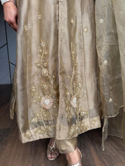 FLARRED ANARKALI HAND EMBROIDED LUXURY SUIT